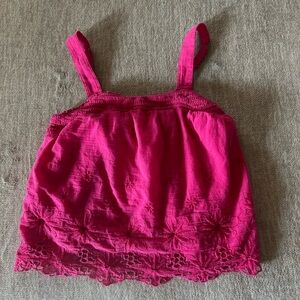 Abercrombie kids Fuchsia pink girls tank Top Size 11/12 Adjustable Straps